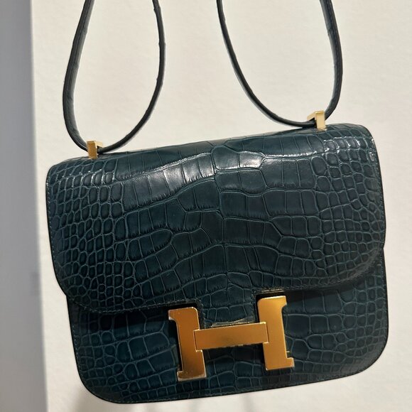 Hermès Alligator Constance 18 in Vert Cypress - Picture 1 of 15